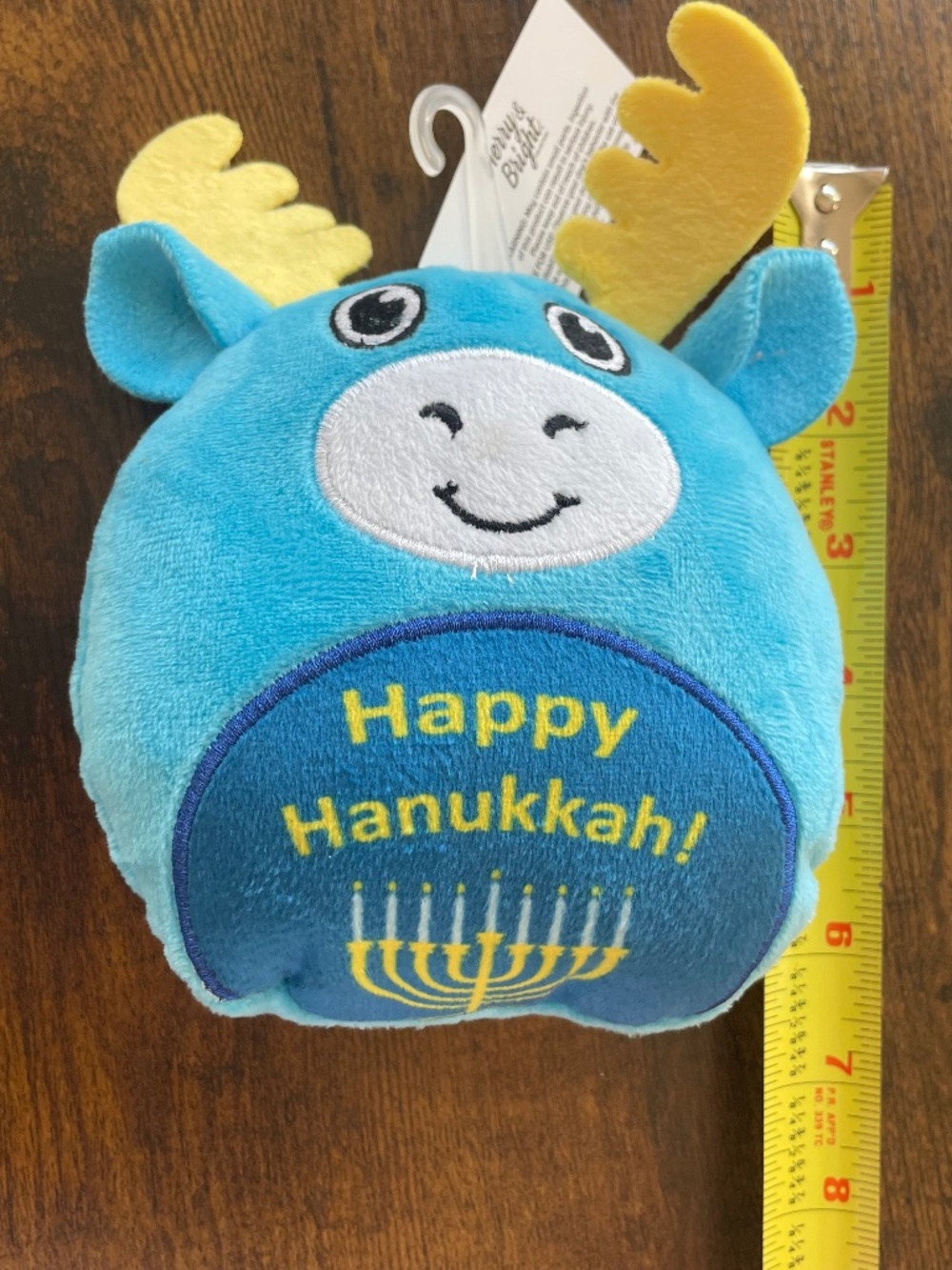 NEW Merry & Bright Happy Hanukkah Moose Dog Toy